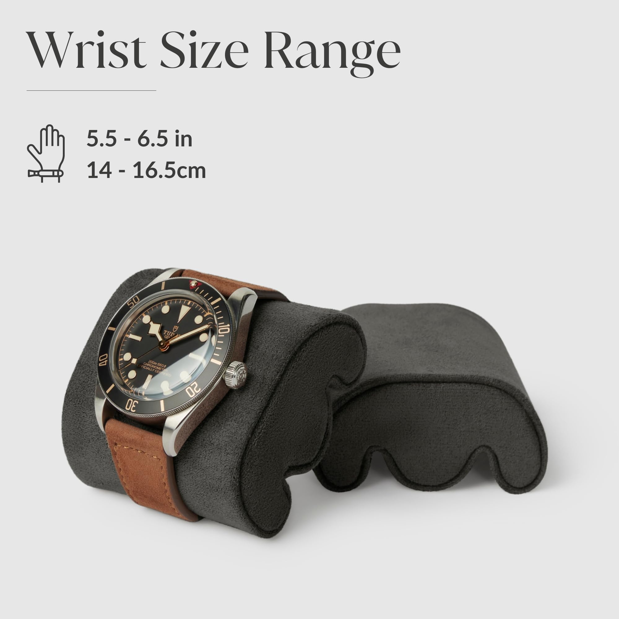 TAWBURY Fraser - Confezione da 6 piccoli cuscini di ricambio per le nostre custodie Fraser in pelle nera, cuscini a forma di "M" progettati per adattarsi a polsi da 14,5 cm a 17 cm (nero/carbone)