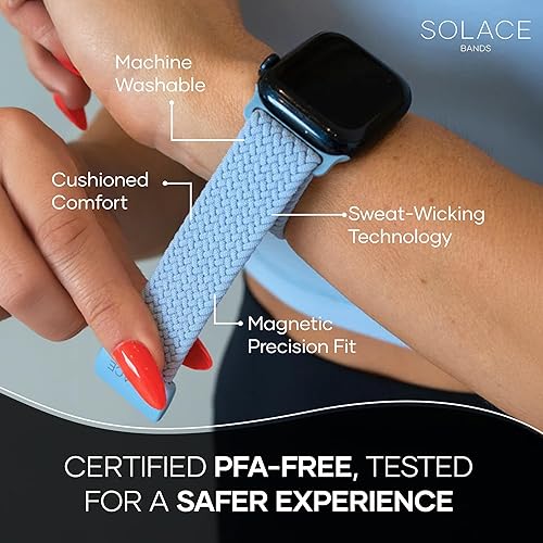 Miniatura 5 de Solace Bands Imperium Adapt Wide Adjustable Nylon Braided Watch Band - Compatible with All Apple Watches - Solace Apple Watch Bands for Women & Men