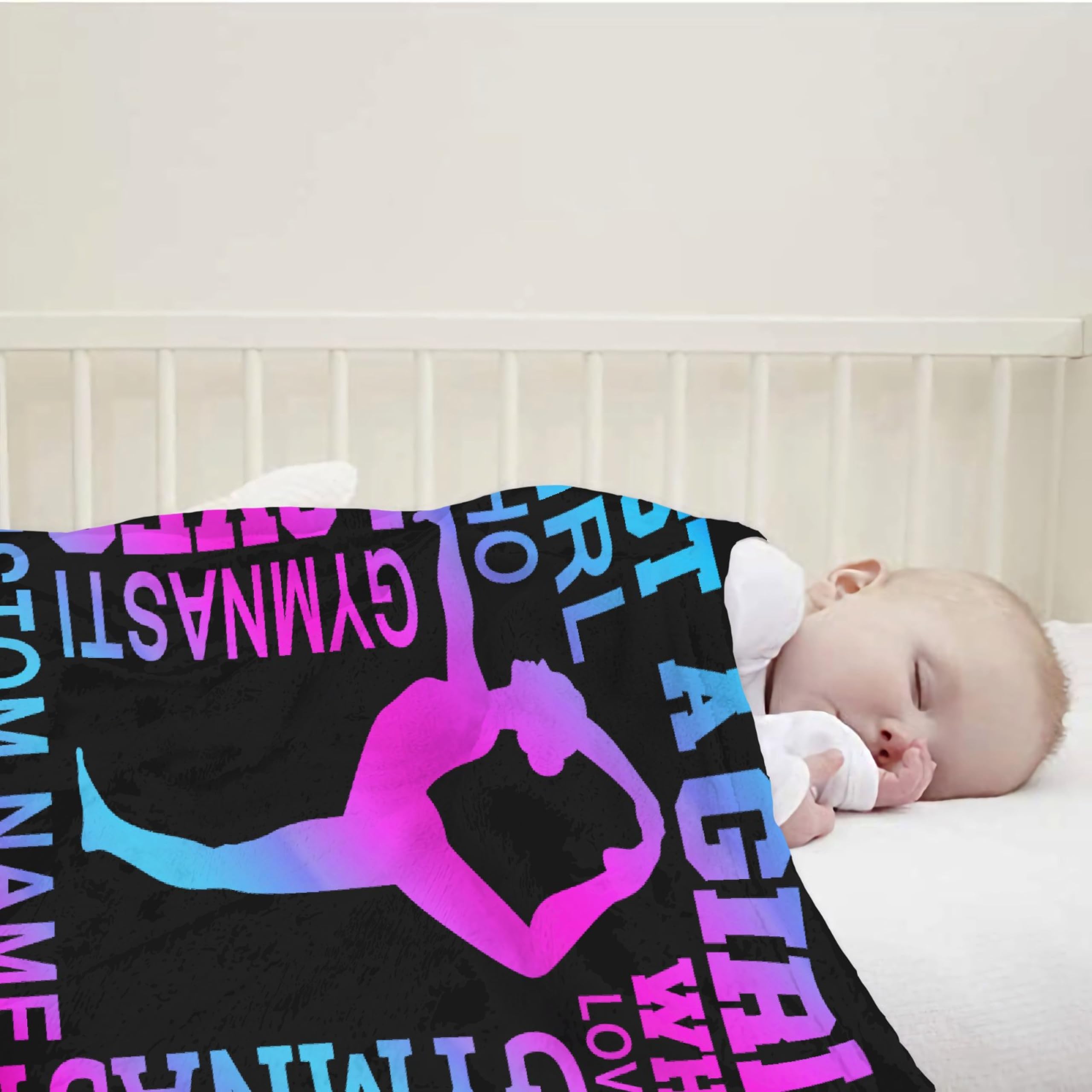 Personalized Gymnastics Blanket with Name Custom Gymnastics Gifts for Girls Teens Women Kids | Just A Girl Who Loves Gymnastics Blanket Gymnastics Home Decor for Sport Lover,50