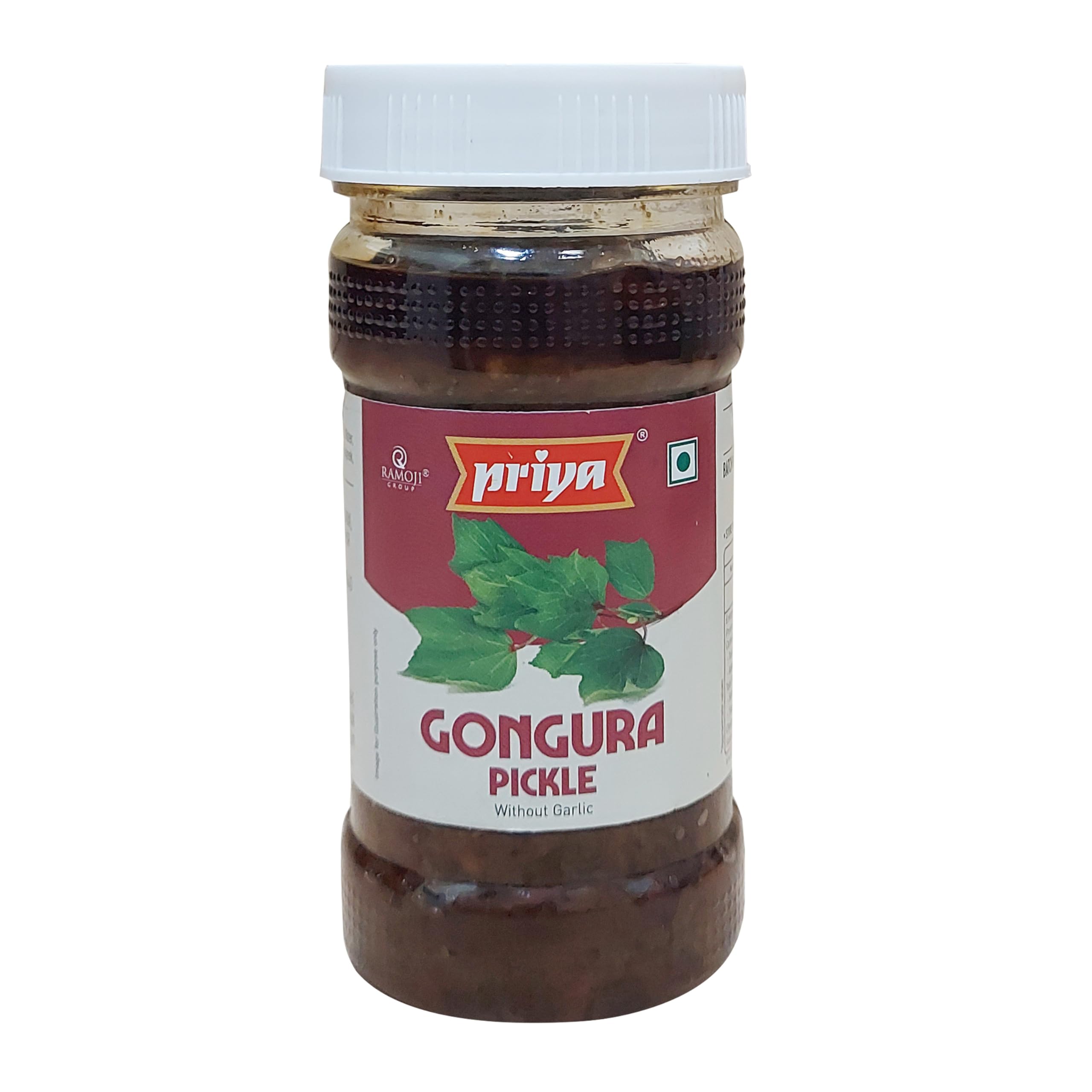 Priya Gongura Pickle without Garlic, Total 400gms (Pack of 2) 200g Each- Authentic Telugu Style Achar | Homemade Andhra Pickles| Tangy and Spicy |With Tamarind Paste, Gongura Leaves & Mixed Spices