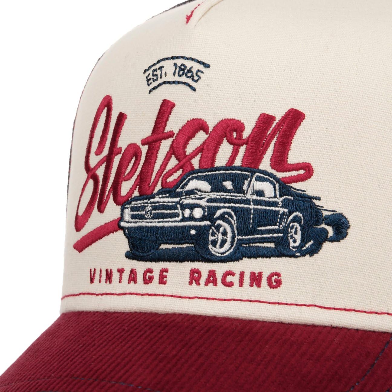 Stetson Vintage Racing Gorra de Beisbol Cinco Paneles Visera de Pana Hebilla Metalica Hombre Todo el ano