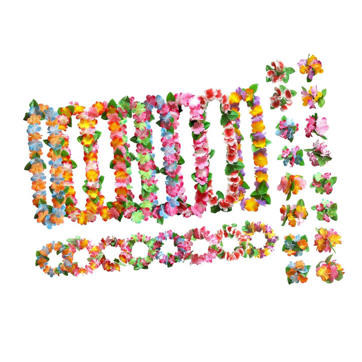 Conjunto de Guirnalda Hawaiana de 32 Piezas, Tela, para Niños, 1 Set