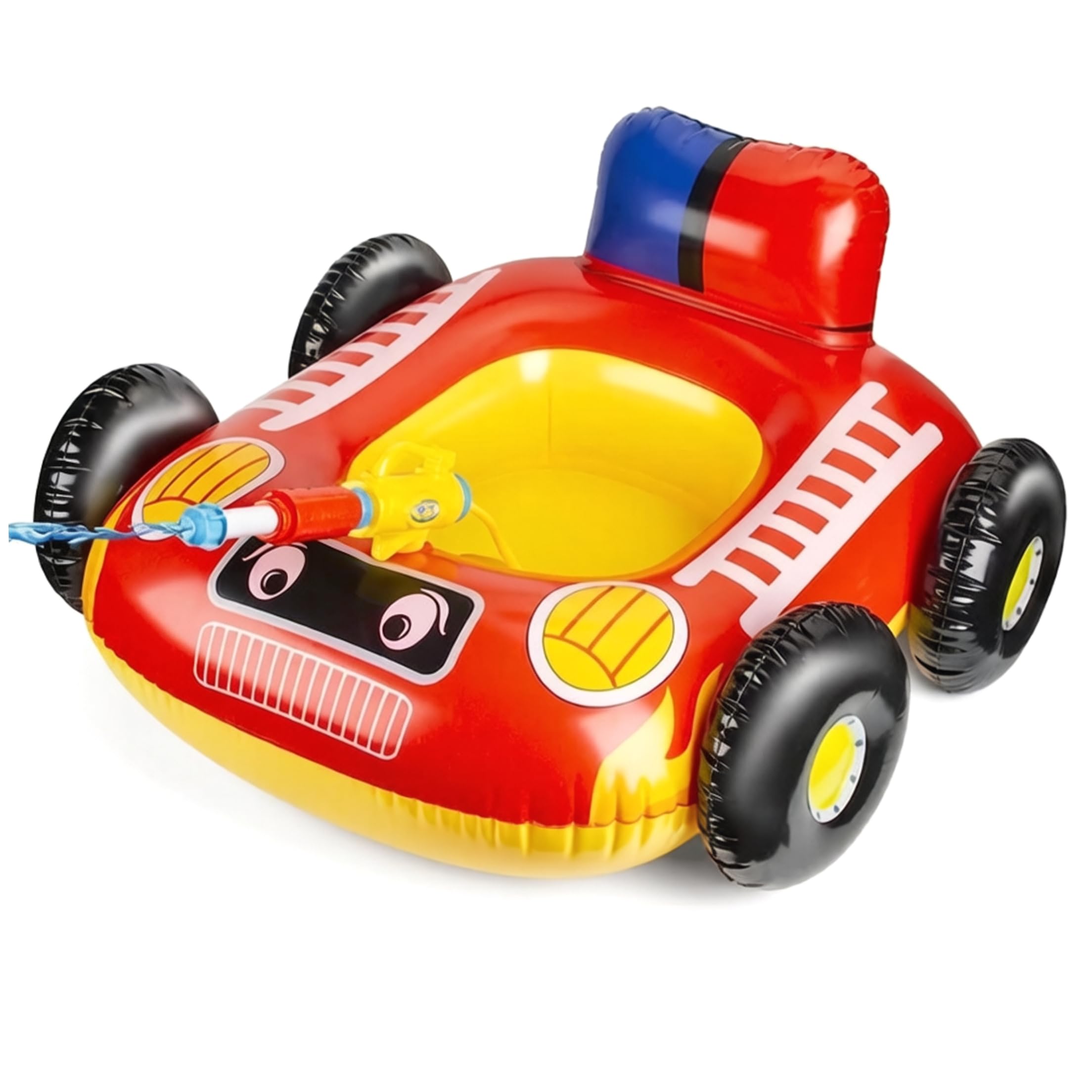 Inflatable Pool Floats Kids Pool Float, Fun Pvc Inflatable Car Float Cooling Toddler Toys with Water Gun for Boys Girls, Red