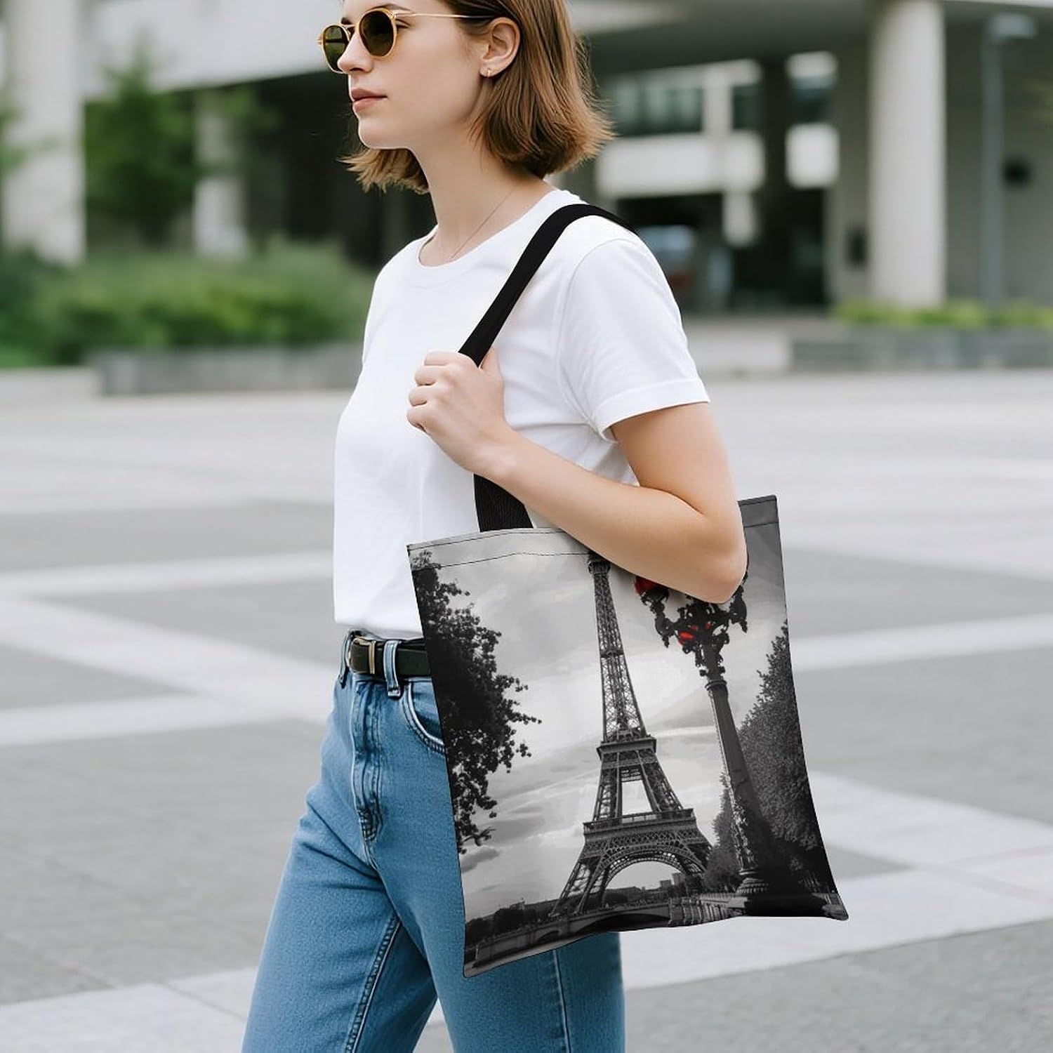 Eiffel Tower London Tote Bag Large Treat Bags for Women Men image 3