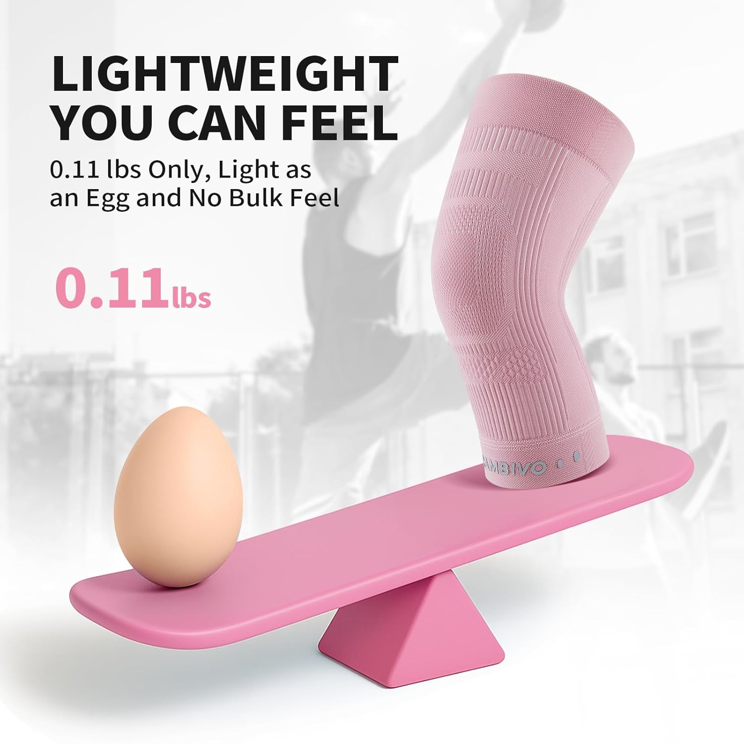 CAMBIVO Knee Brace for Women and Men (2 Pack), Ultra-Thin Lightweight Knee Compression Sleeve (Light Pink, Medium) - Image 4