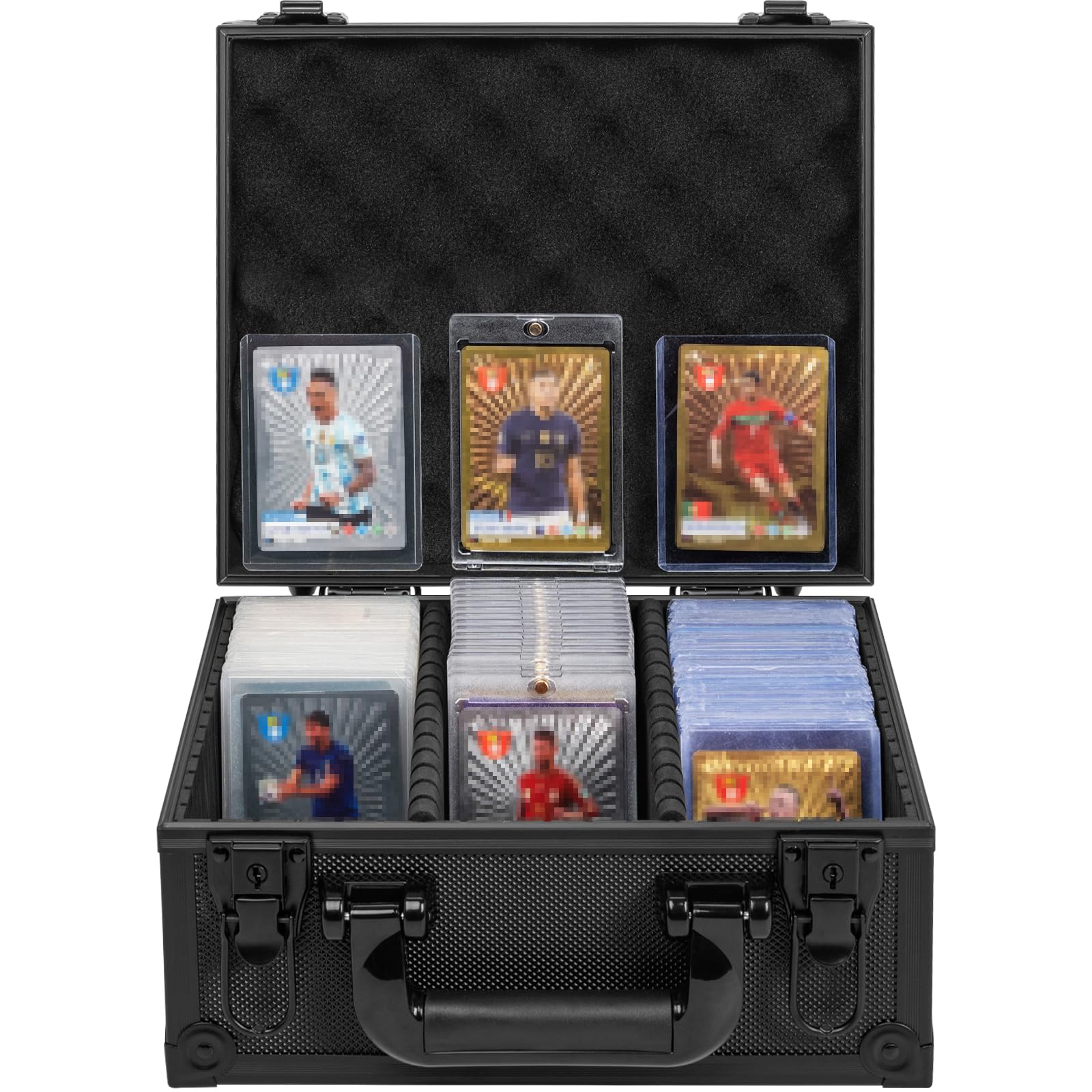 FREEAMG Lockable Toploader Box for 3 x 4 in 35pt Rigid Trading Cards(3 Row)