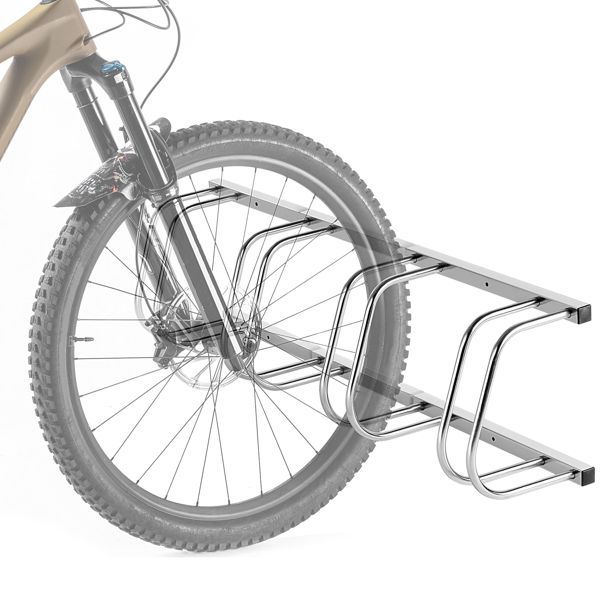 KADAX Support de vélo pour 4 vélos au sol ou au mur, en acier galvanisé pour pneus de jusqu'à 65 mm de largeur, support de vélo
