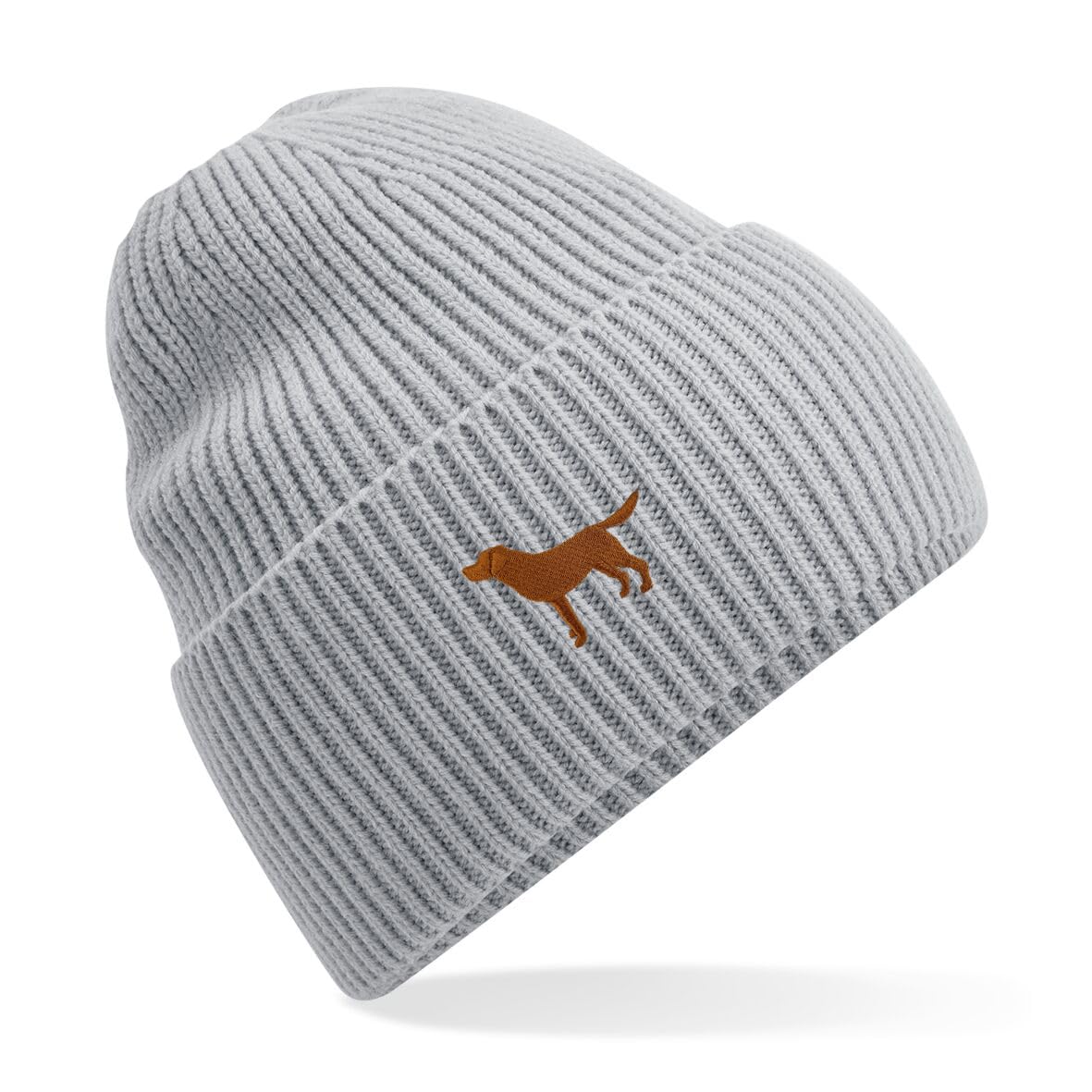 The House Of Dog: Fox Red Labrador Retriever Owner Gift. Oversized Cuffed Beanie Ski Hat. Grey