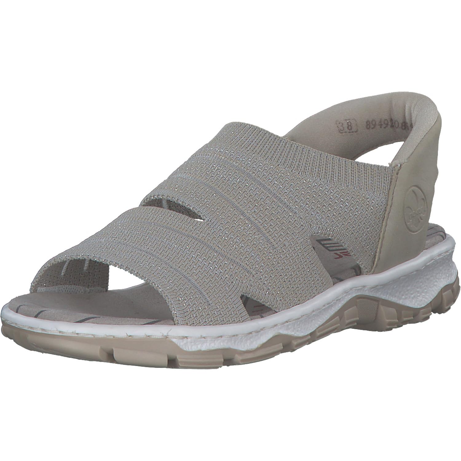 Rieker 68895-64 Beige Womens Comfortable Sandals in a Plain Textile in Size 40