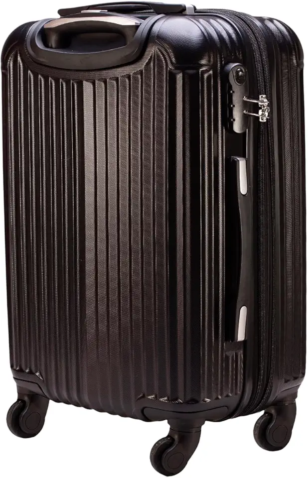 Mala de Viagem de Bordo Abs 10kg Expansiva ANAC 360 Graus com Senha (Preto)