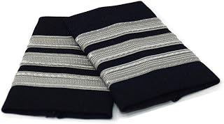 Aero Phoenix Professional Pilot Uniform Epaulets - Three Bars - First Officer - Silver Nylon on Dark Navy