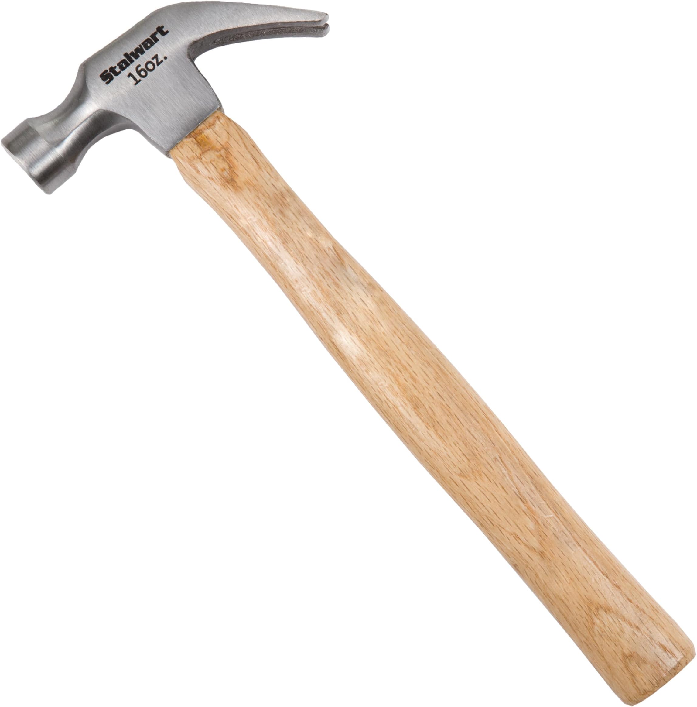 16 Ounce Claw Hammer – Basic Hand Tool for DIY and Woodworking with Natural Wood Anti-Vibration Handle and Drop Forged Steel Head by Stalwart