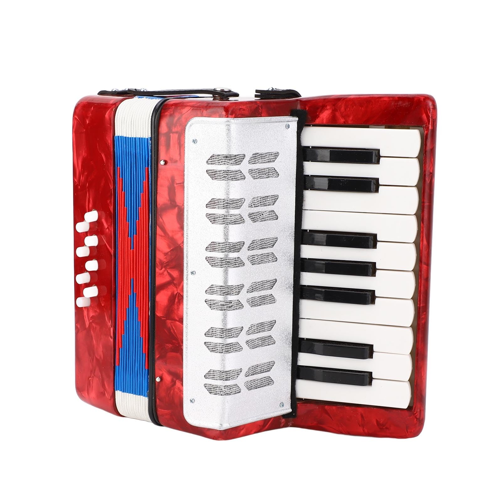 Eminchu Strumento Musicale per Fisarmonica a Piano, Leggero e Resistente, 17 Tasti, 8 Bassi, per Studenti Principianti, in Celluloide ABS per Bambini (GREEN) (rosso)