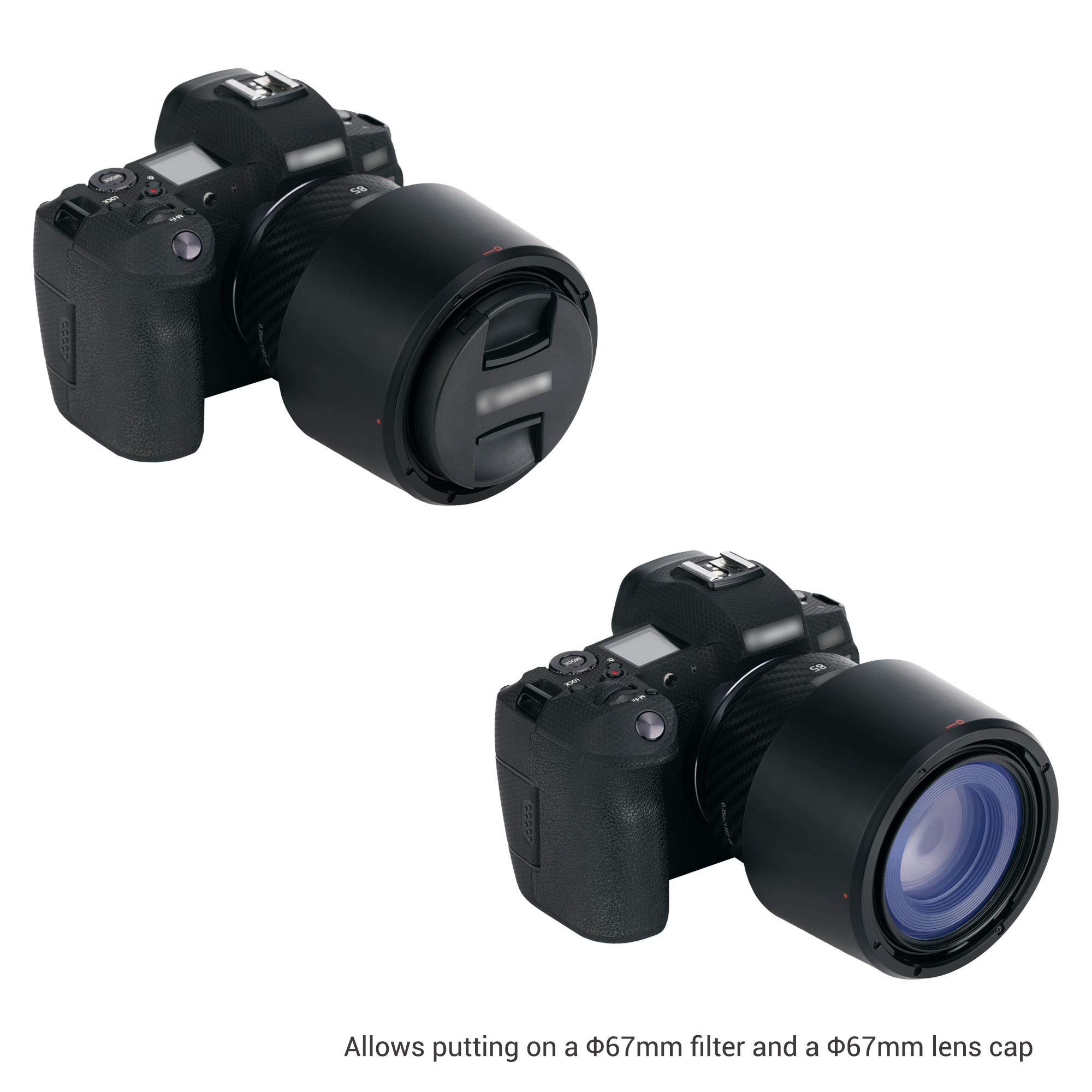 JJC Paraluce a baionetta per obiettivo Canon RF 85 mm f/2 Macro IS STM su fotocamera DSLR Canon EOS R R5 R6 RP – sostituisce il paraluce Canon ET-77 DSLR Fotografia fotografica