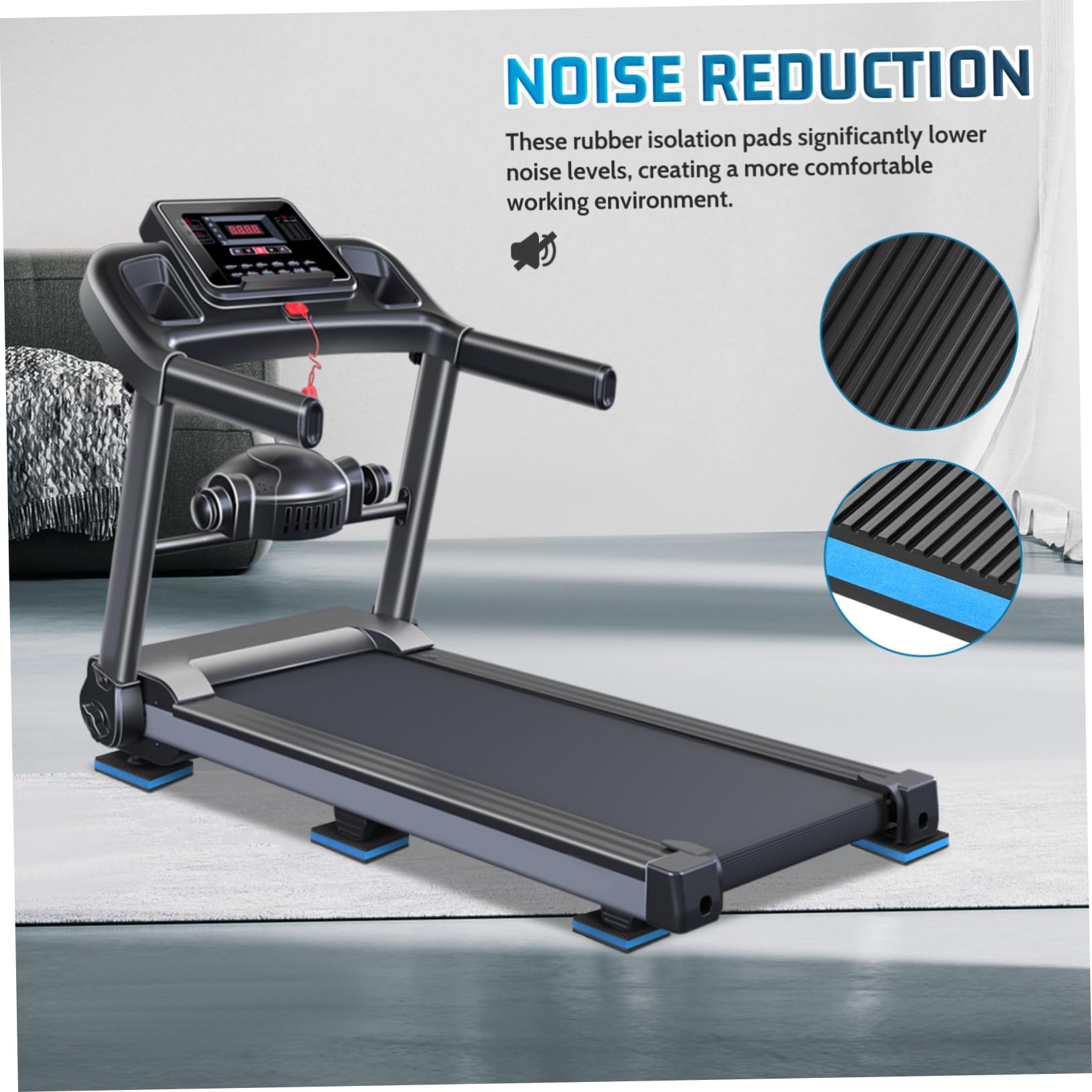 4 Stück Schwingungsdämpfende Gummimatte für Schwere Geräte Waschmaschinen Treadmill Vibrationsschutz Bodenschutz Rutschfest Gerippt
