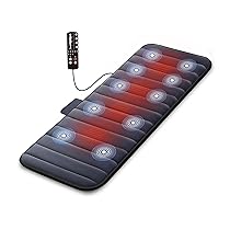 COMFIER Materassino Massaggiante con Calore – Tappetino Massaggiante Elettrico con 10 Motori a Vibrazione e 2 Cuscinetti Riscaldanti, Seduta Massaggiante per Alleviare il Mal di Schiena