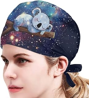 Upetstory Turban Hat for Women Men Comfortable Adjustable Cleaning Working Cap with Sweatband