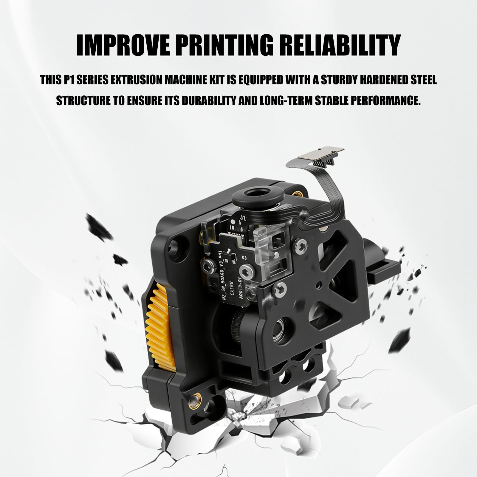 Modulo estrusore a basso rumore aggiornato Gestione del calore in acciaio temprato per P1S P1P X1C Accessori per stampanti 3D Componente a basso rumore