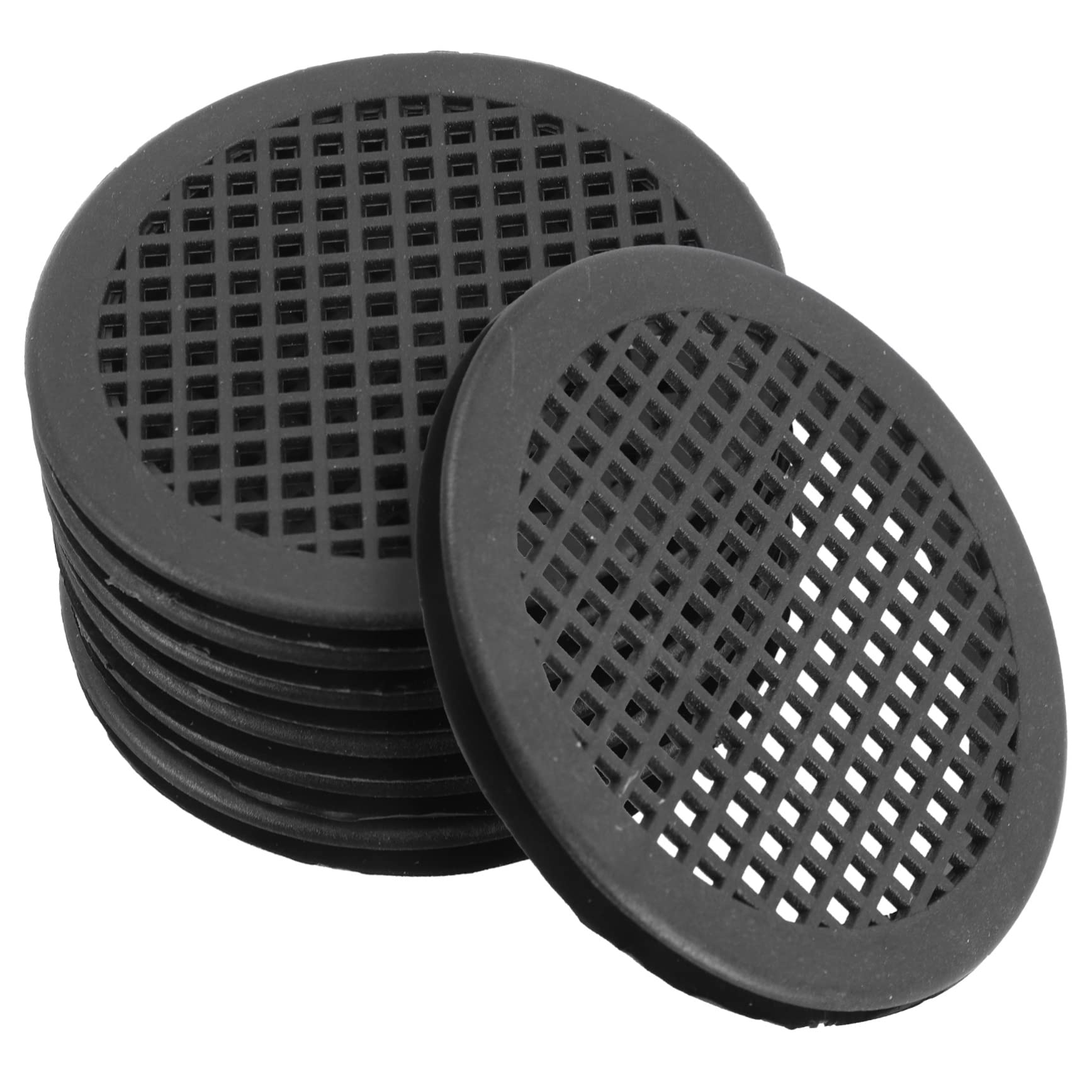 Orificio de Ventilación Redondo para Gabinete 10 Pcs Negro, Rejilla de Malla Plástica Transpirable, Protección contra Polvo y Ventilación Eficaz para Muebles y Armarios