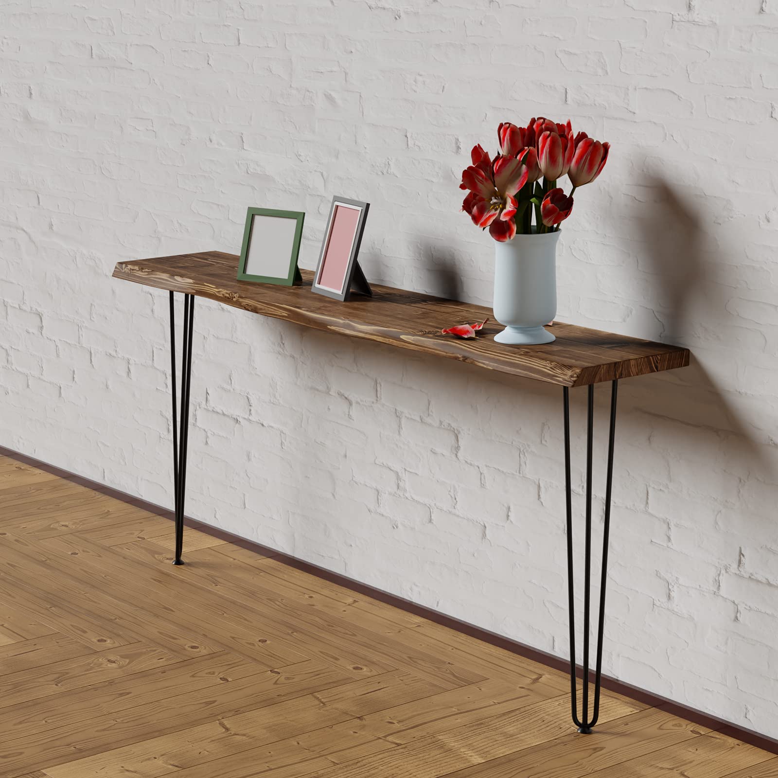Buy Wood Console Table, Live Edge Console Table, Narrow Console Table