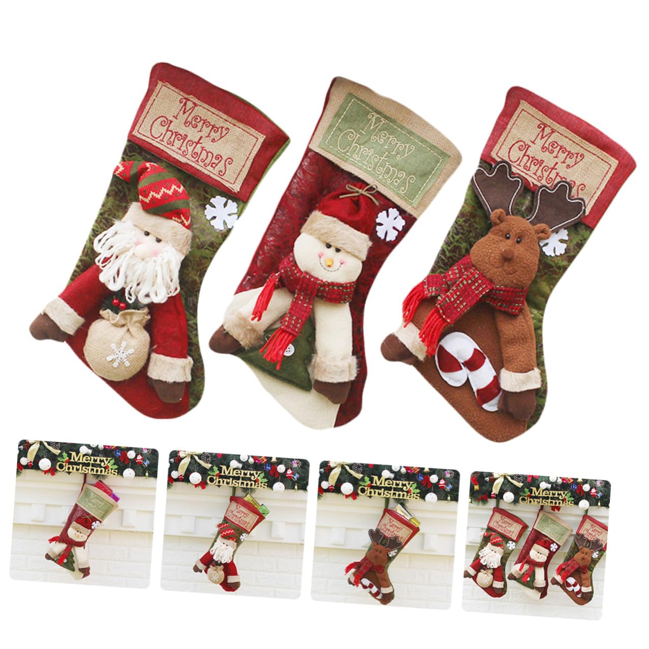 BESPORTBLE 3pezzi Calza di Natale Appesa Calzini Regalo di Natale Goccia Personalizzate