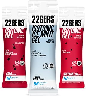 226ERS Isotonic Gel Pack Completo - Lote de 3 Geles Isotónicos de 68g (Sandía, Cola con Cafeína y Menta) - Con Ciclodextrina, Variedad Completa, Vegan