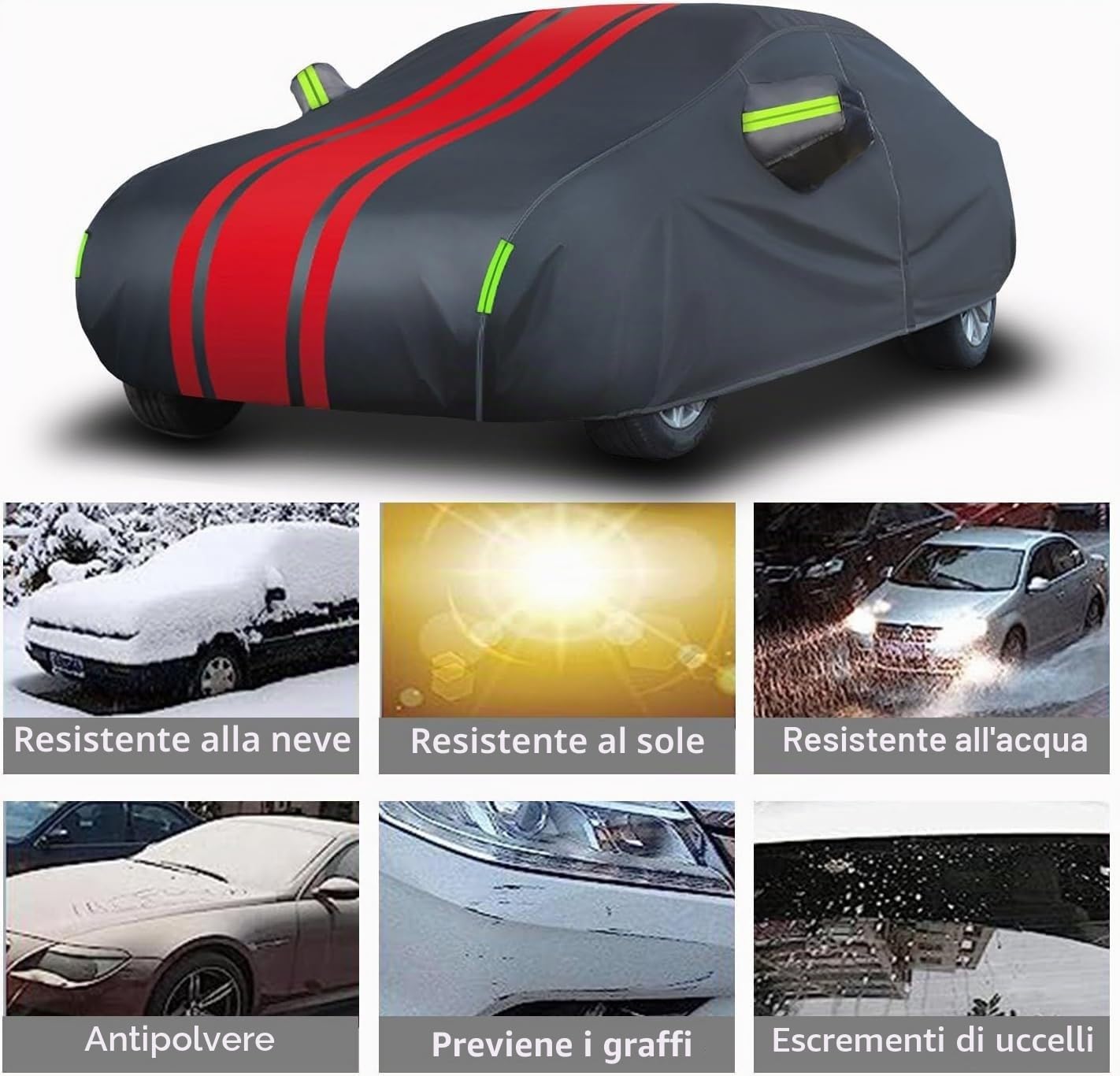 Telo Copriauto per Abarth 124 Spider Telo Copriauto da Esterno,Copertura per Auto all'aperto Protezione Completa Car Cover Fodera in cotone