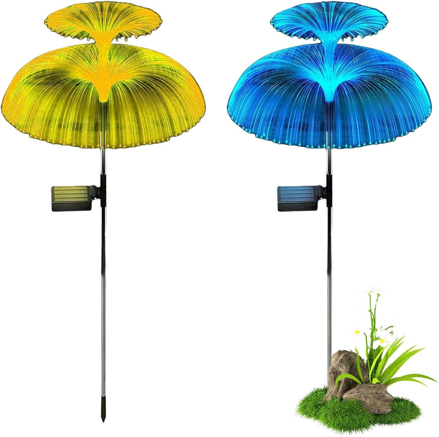 Jellyfish Solar Garden Lights,2 Pack Solar Garden Lights Outdoor