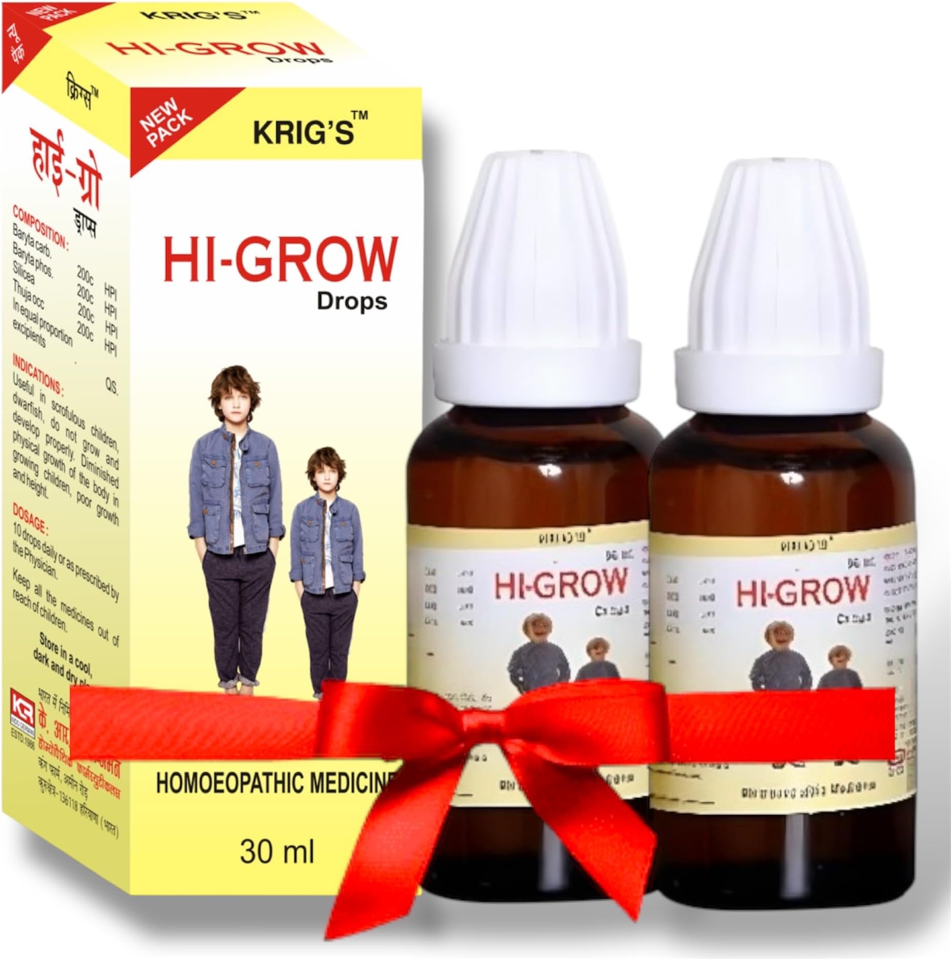 KRIG'S Hi Grow Drops Homeopathic 30ml - Set of 2 Bottle