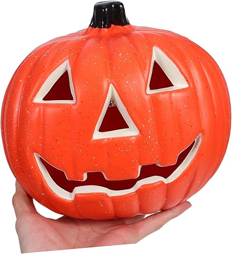 Miniatura 4 de DOITOOL 2 faroles de calabaza de Halloween, figuras de calabaza iluminadas, decoraciones de calabaza de Halloween, recuerdos de fiesta para casa