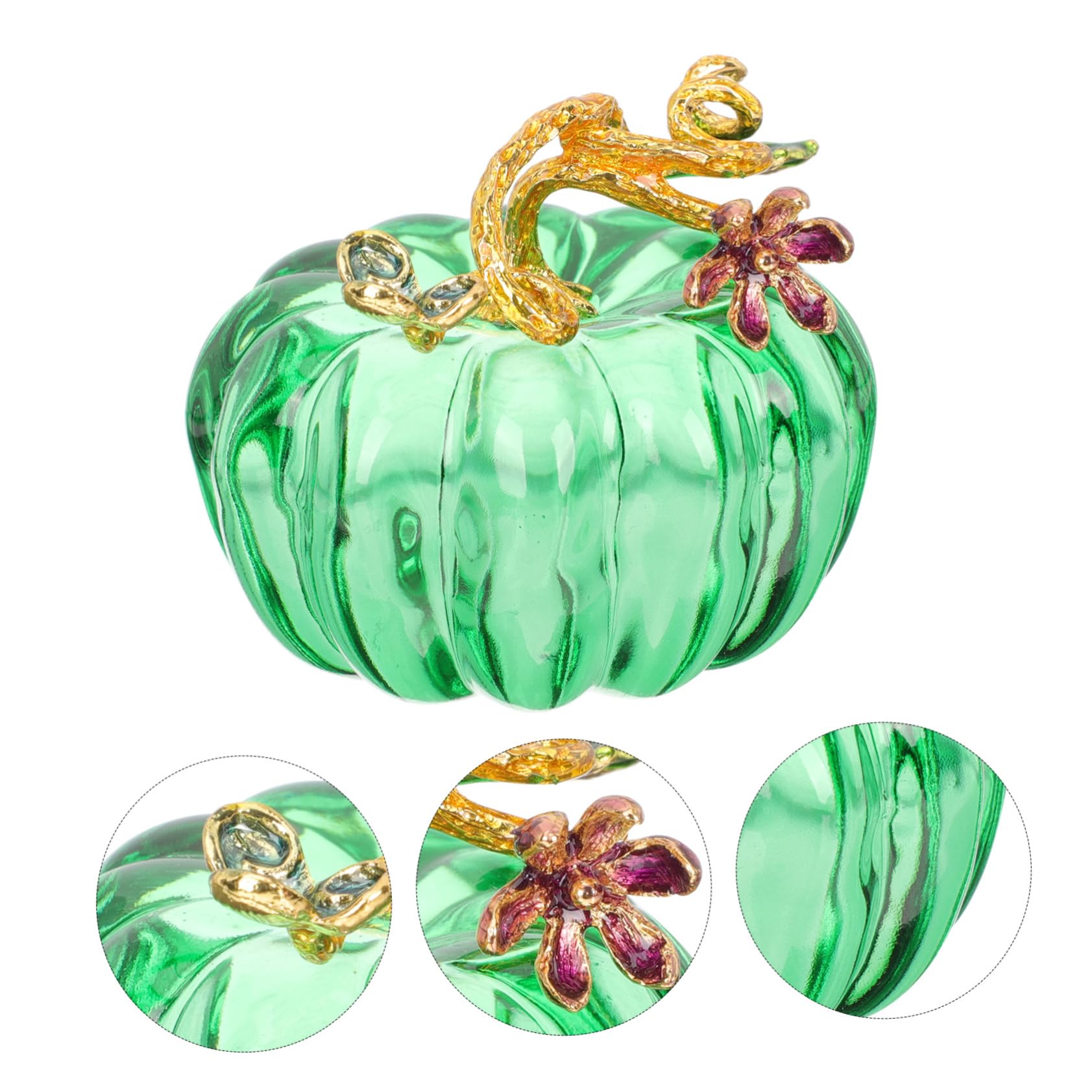 Ciieeo 4 Stück Kürbis-Ornamente Dekorative Kürbisstatue Kleines Handwerk Thanksgiving Ernten Minifiguren Mini-Laternen Dekorativ Gedrungener - Kristall