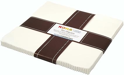 Kona Cotton SOLIDS SNOW Layer Cake 10
