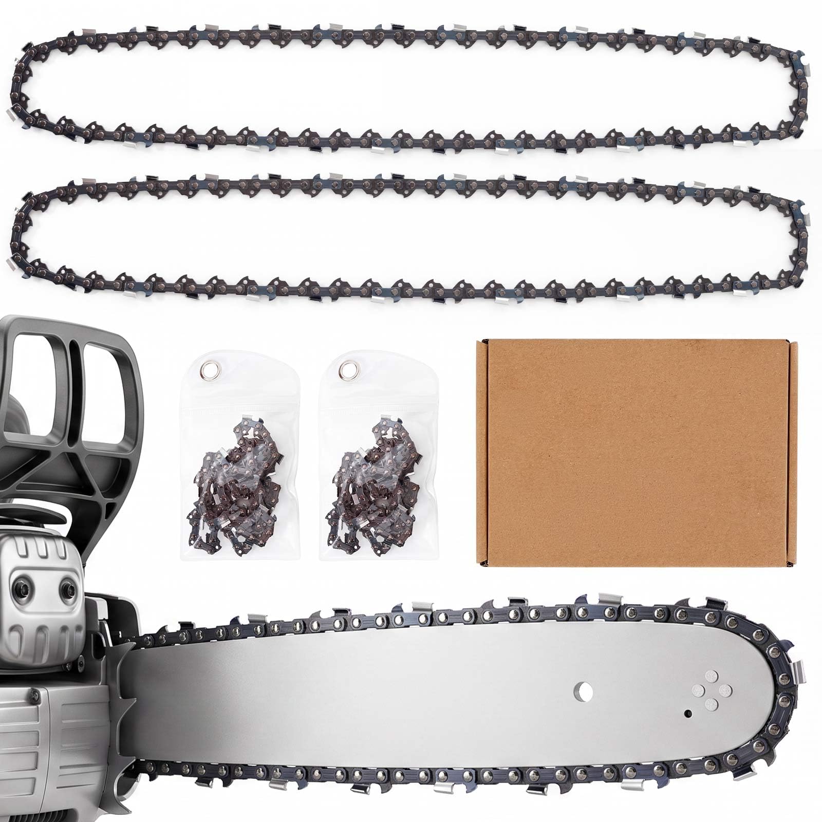 2 X Chainsaw Chain for 16 Inch, 56 DL, 3/8" LP, .050” Gauge, Full Chisel