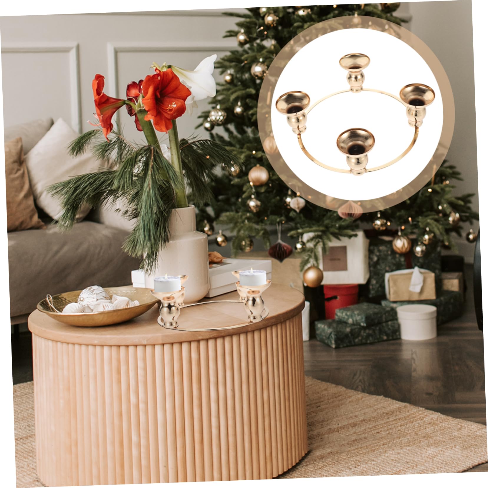 HOOTNEE Advent Candle for Christmas Table Decor Elegant Taper Candle Holder Versatile Xmas Centerpiece for Holiday Decoration Stylish Wreath Accessory