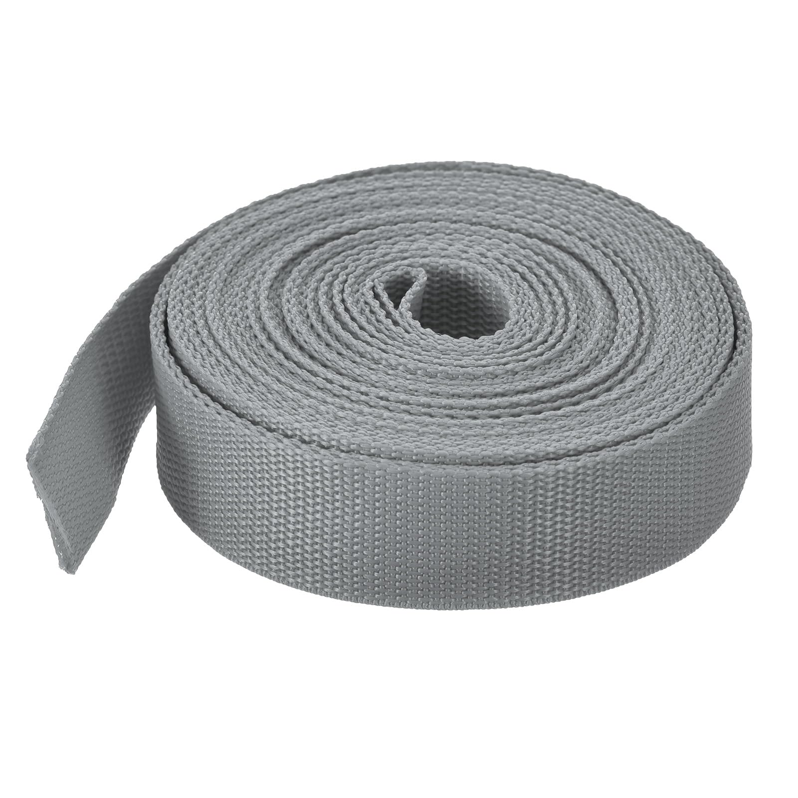 MECCANIXITY Lightweight Polypropylene Webbing Strap 1 1/4" 10 Yard Backpack Strapping Band Grey for Outdoor Luggage Cargo Straps