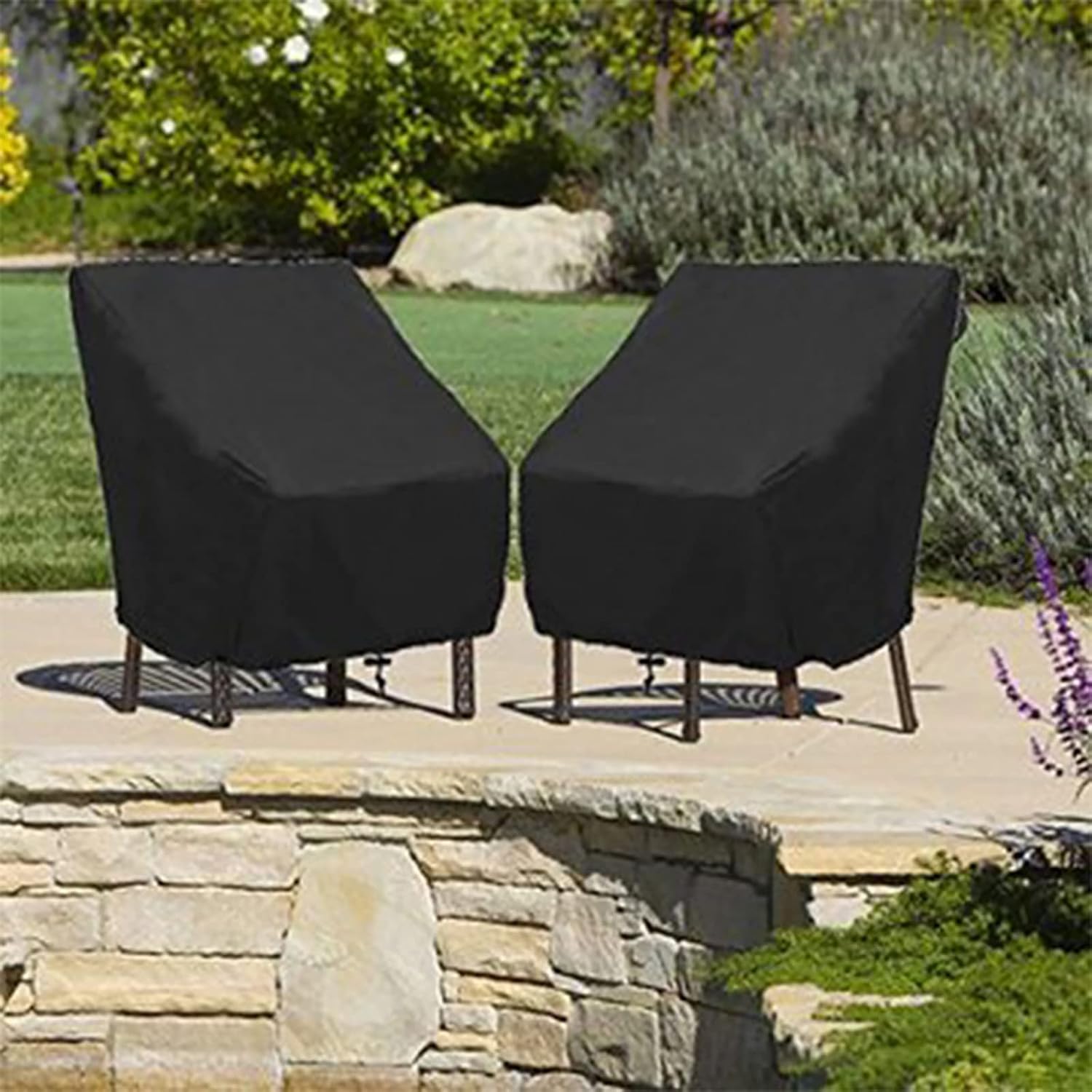 QWEASDF Patio Chair Covers, Outdoor Furniture Chair Cover, Large Seat Patio Chair Cover, Stackable Chairs Cover, Dust, and Sun Protection, All-Weather Protection, 7 Sizes,L89*W89*H89/120cm