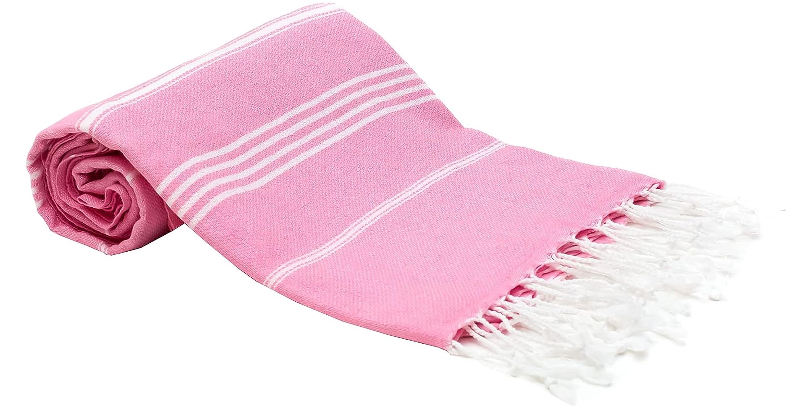 Compact Cotton Turkish Beach Towel - 38x71 Inches Extra Large Beach Towel, 100% Cotton Quick Dry Towels for Travel, Yoga, Pool, Spa & Bath, Multipurpose & Lightweight Sand Free Beach Towel