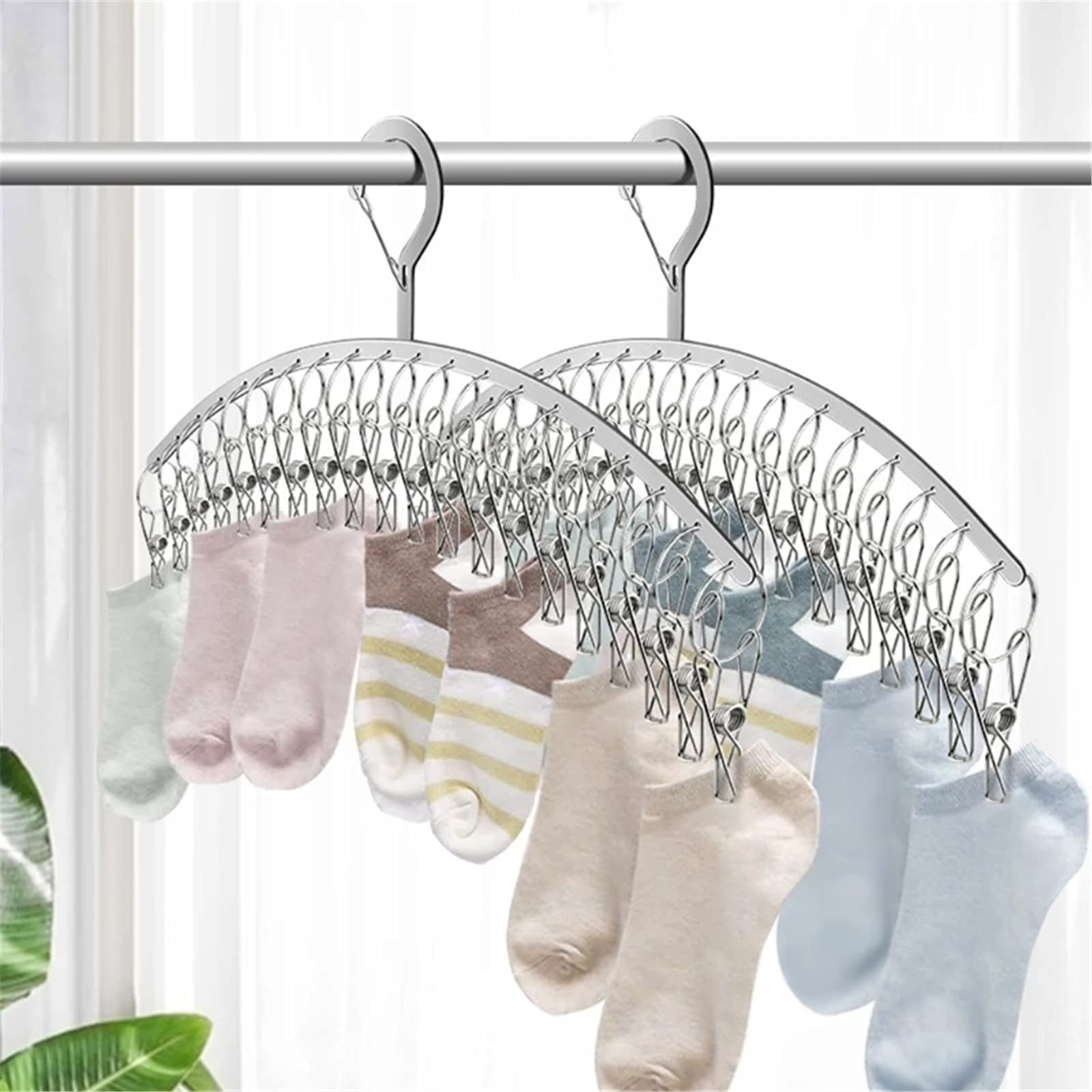 Pinzas para Tender la Ropa Pinzas for Ropa Interior, Calcetines, 20 Pinzas, de Acero Inoxidable, Resistentes al Viento