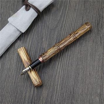 Handmade Bamboo Fountain Pen Ink Pen Art Fountain Pen F Nib Office Writing Gift