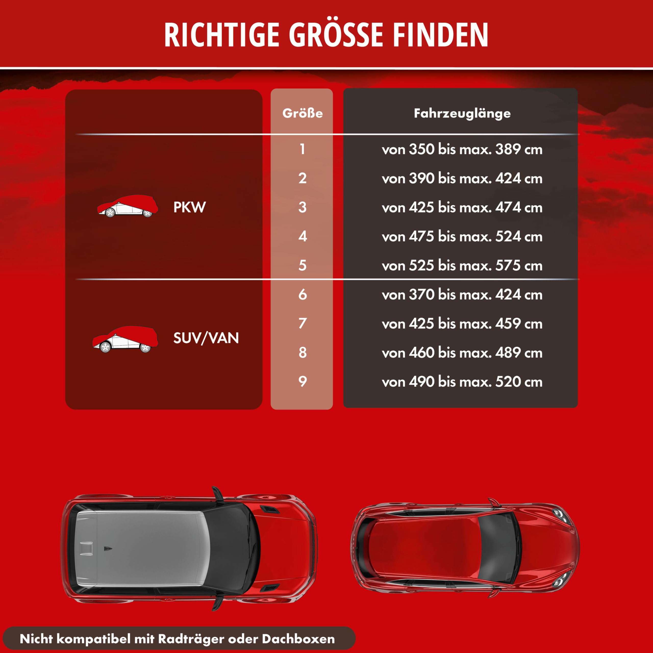 Walser Hagelschutz Abdeckplane Auto, Autogarage Abdeckung Pro, 100% Polyester, Größe 1, Anthrazit-Schwarz