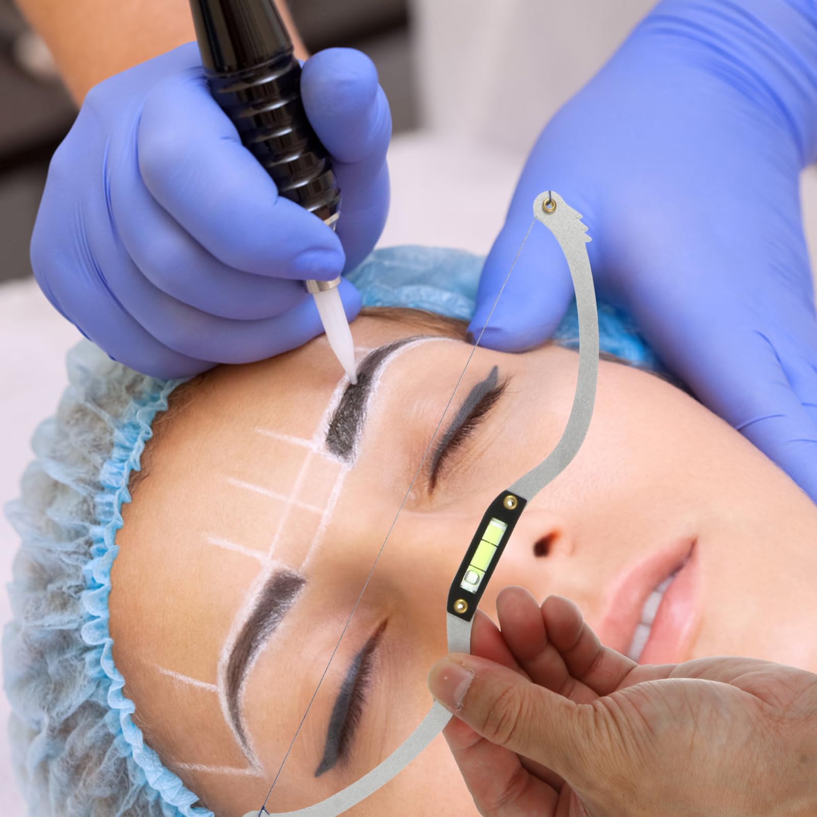 minkissy 3pezzi Righello Sopracciglia Professionale Con Design Livellato Strumento Per Mappatura e Misurazione Eyebrow Ruler Per Trucco Preciso e Simmetrico Per Estetisti e Uso Domestico
