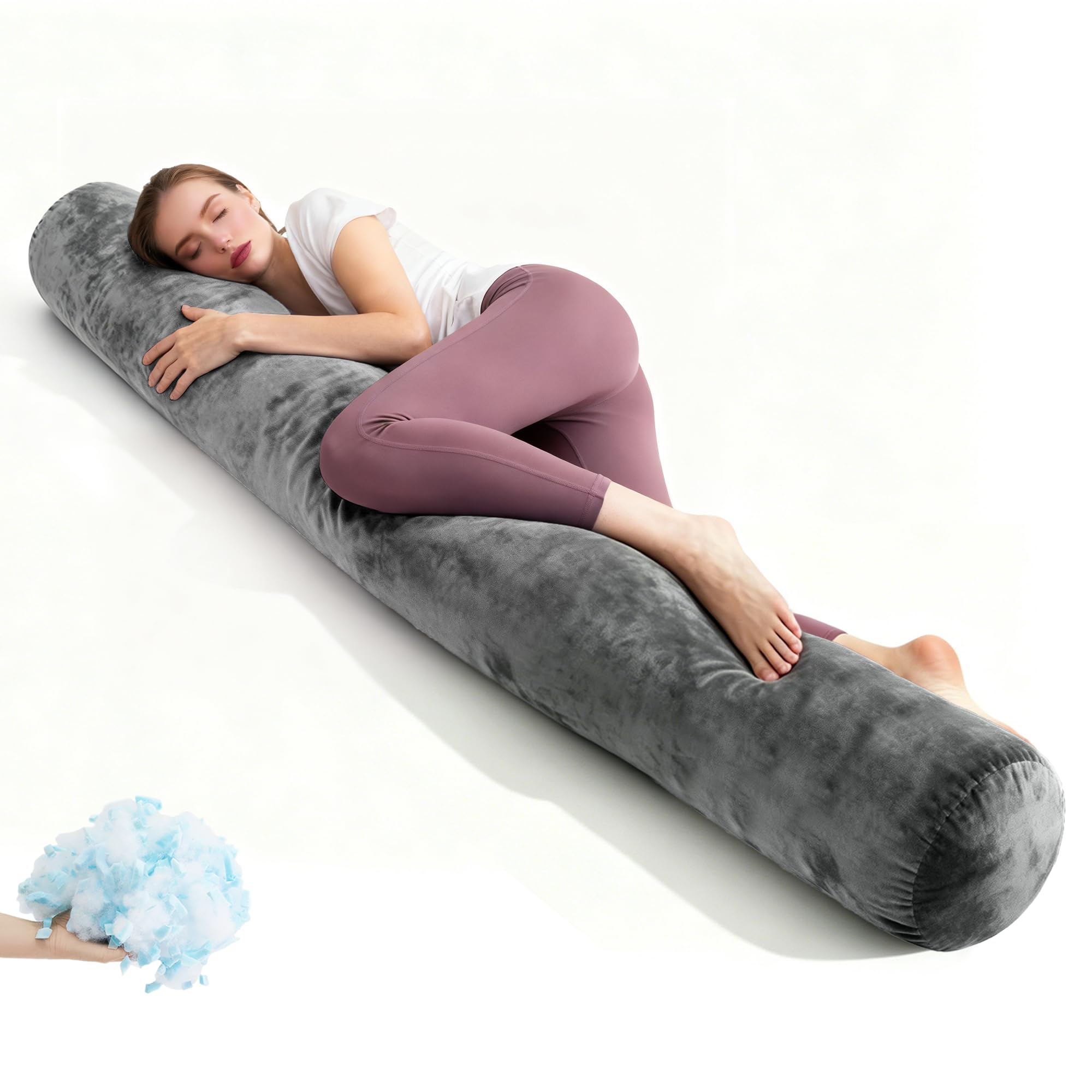 PAROLL Cylinder Extra Long Round Bolster Body Pillow Cushion For Adults 6ft