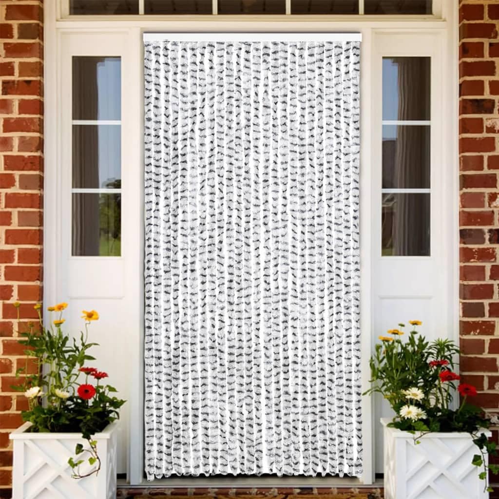 Moustiquaire chenille 100 x 220 cm Gris clair foncé