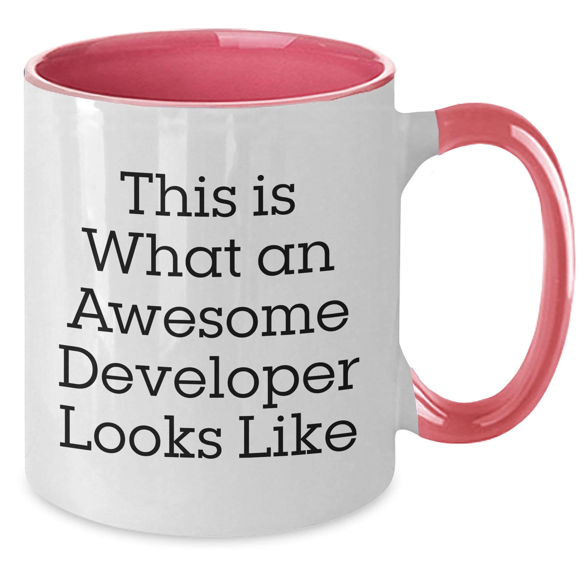 NAPAVI Developer Gifts: This Is What An Awesome Developer Looks Like Two Tone Coffee Mug, Birthday Present for Coworkers