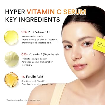 Abib Hyper Vita Shot 28 Days Program (Serum & Powder) 1.42fl.oz.,0.03oz (42ml+0.8g) | 10% Vitamin C Serum Individual Daily Pouches with Weekly Booster Powder, Ascorbic Acid, Korean Skin Care