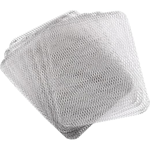 Luxshiny BBQ Grill Mesh Mat: 10Pcs Disposable Aluminum Grill Topper Broiler Net Pans Non-Stick Cooking Grid Grates Pad Baking Tools for Outdoor Camping Barbeque Picnics Backpacking Backyards