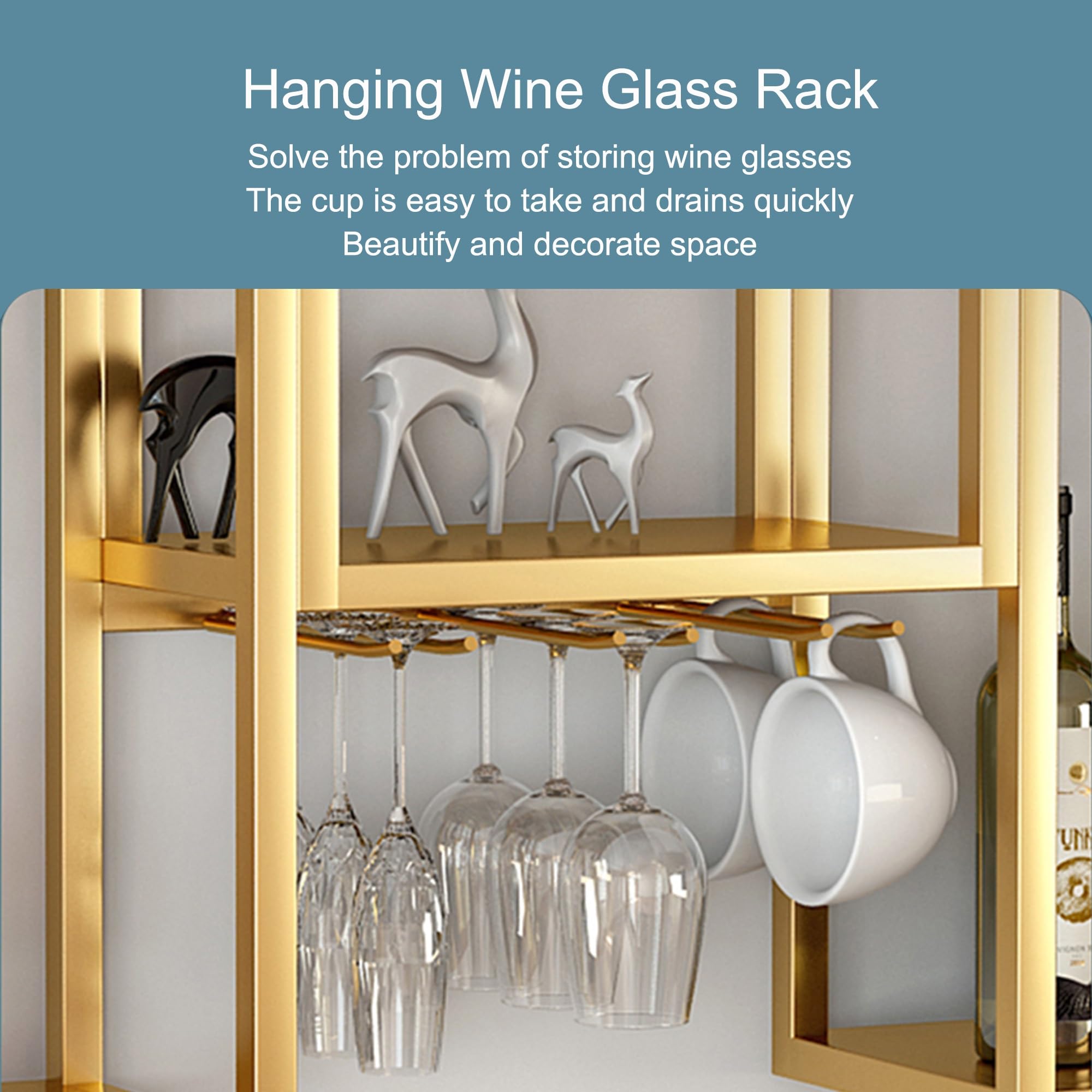 Botellero de Metal para Montar en la Pared con Soporte para Copas de Vino, minibar, Vitrina para licores, Estante para Botellas de Vino y Whisky, hogar, Bar, Cocina, cafeter