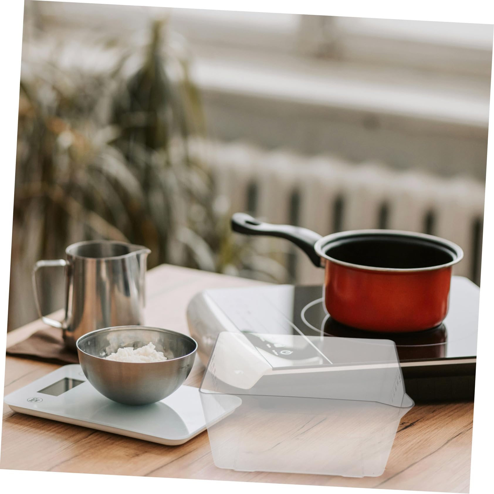 BRIGHTFUFU 4pcs Electronic Scale Accessories Weighing Plate Storage Trays Weight Scale Tray Weighing Pans for Scales Small Weighing Trays Food Scale Pan Tray Sample Plates Plastic Transparent