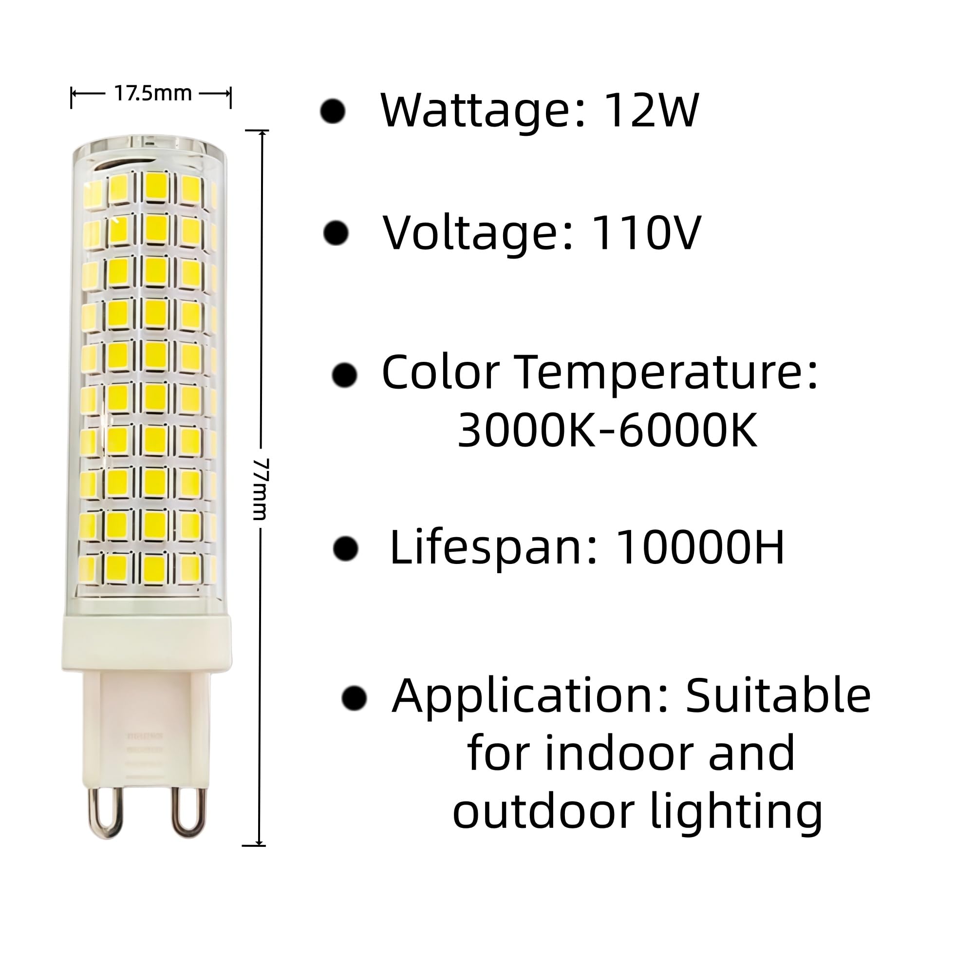 G9 LED 110v für Innen beleuchtung 10pcs 12W warmes Licht