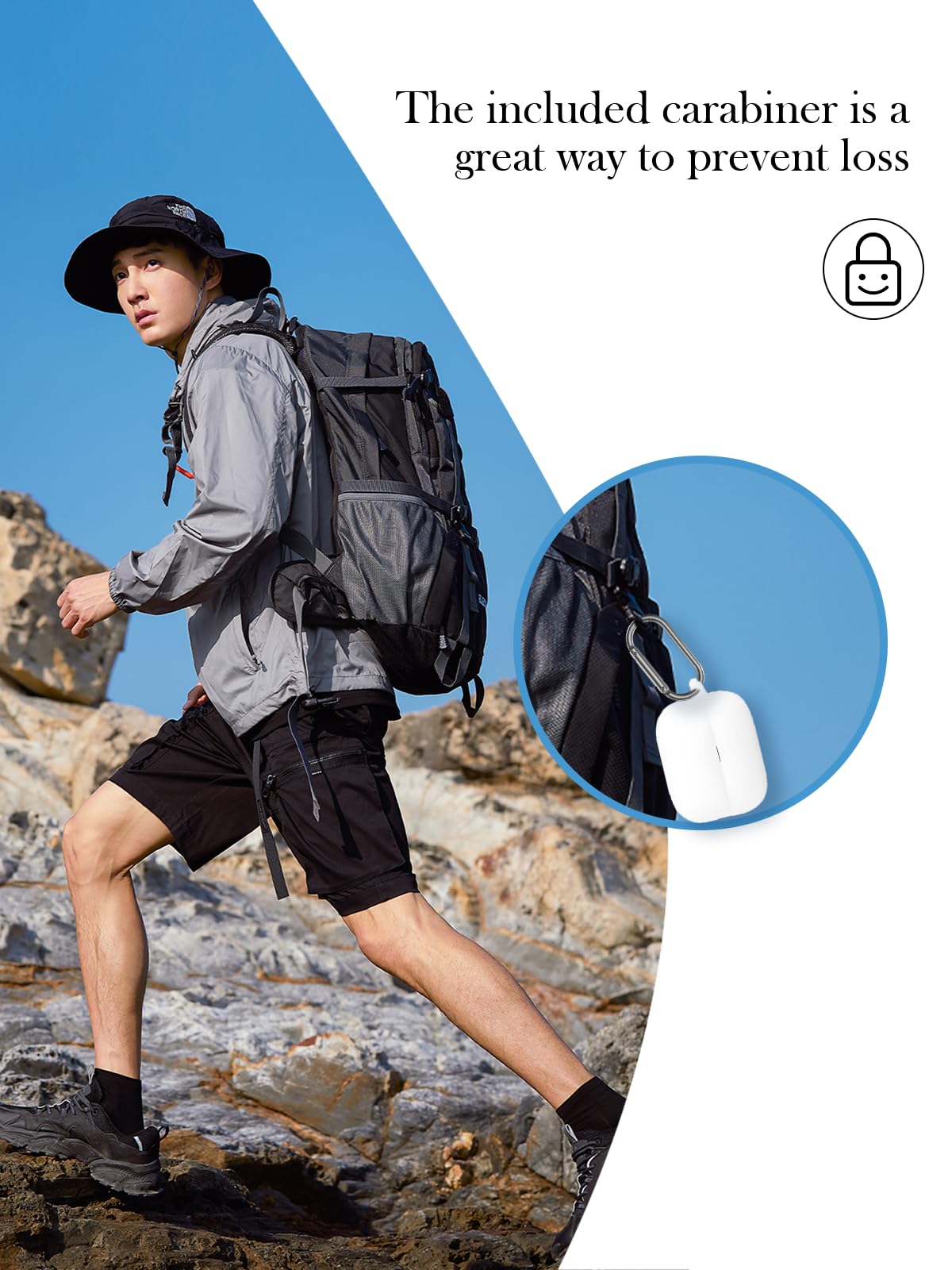 Funda para auriculares LinkBuds de Sony, compatible con auriculares inalámbricos con cancelación de ruido (número de modelo: WFLS910NW), protección suave, funda de silicona BOVUGAC con llavero, kit de
